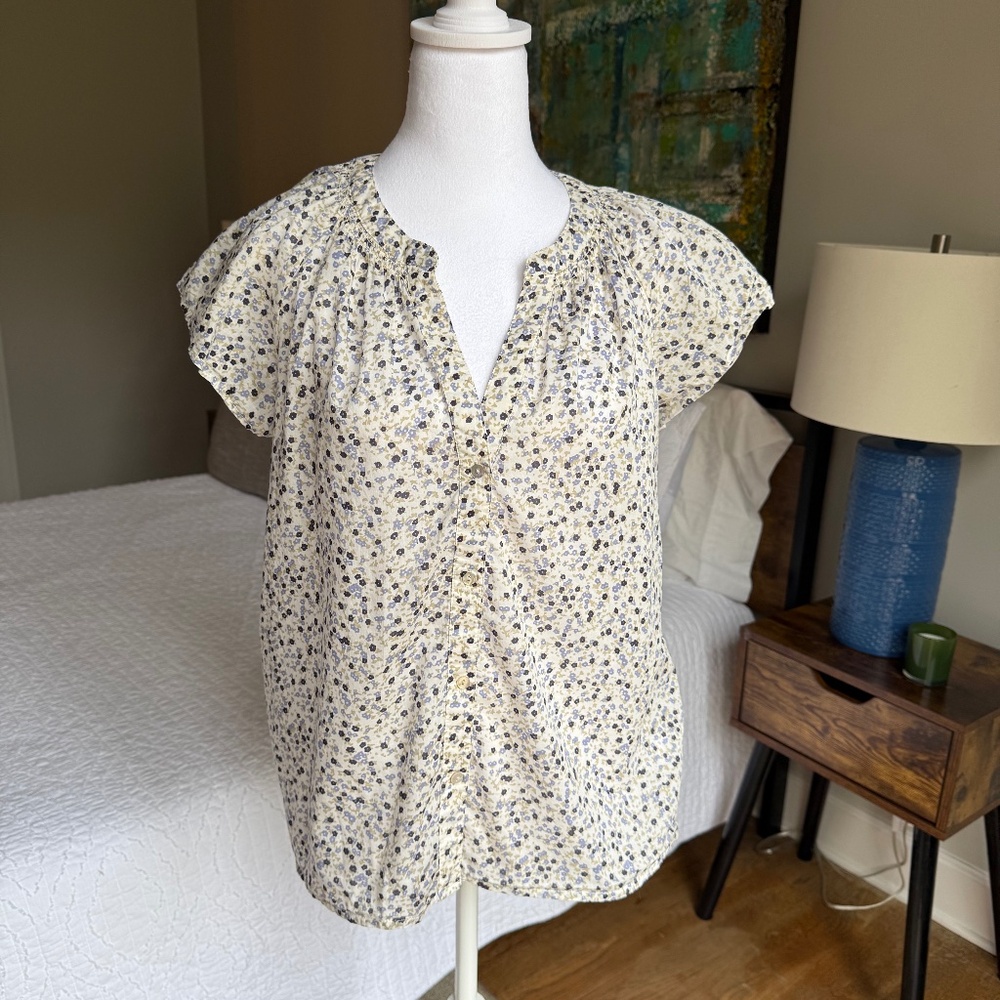 Rails floral flutter sleeve top